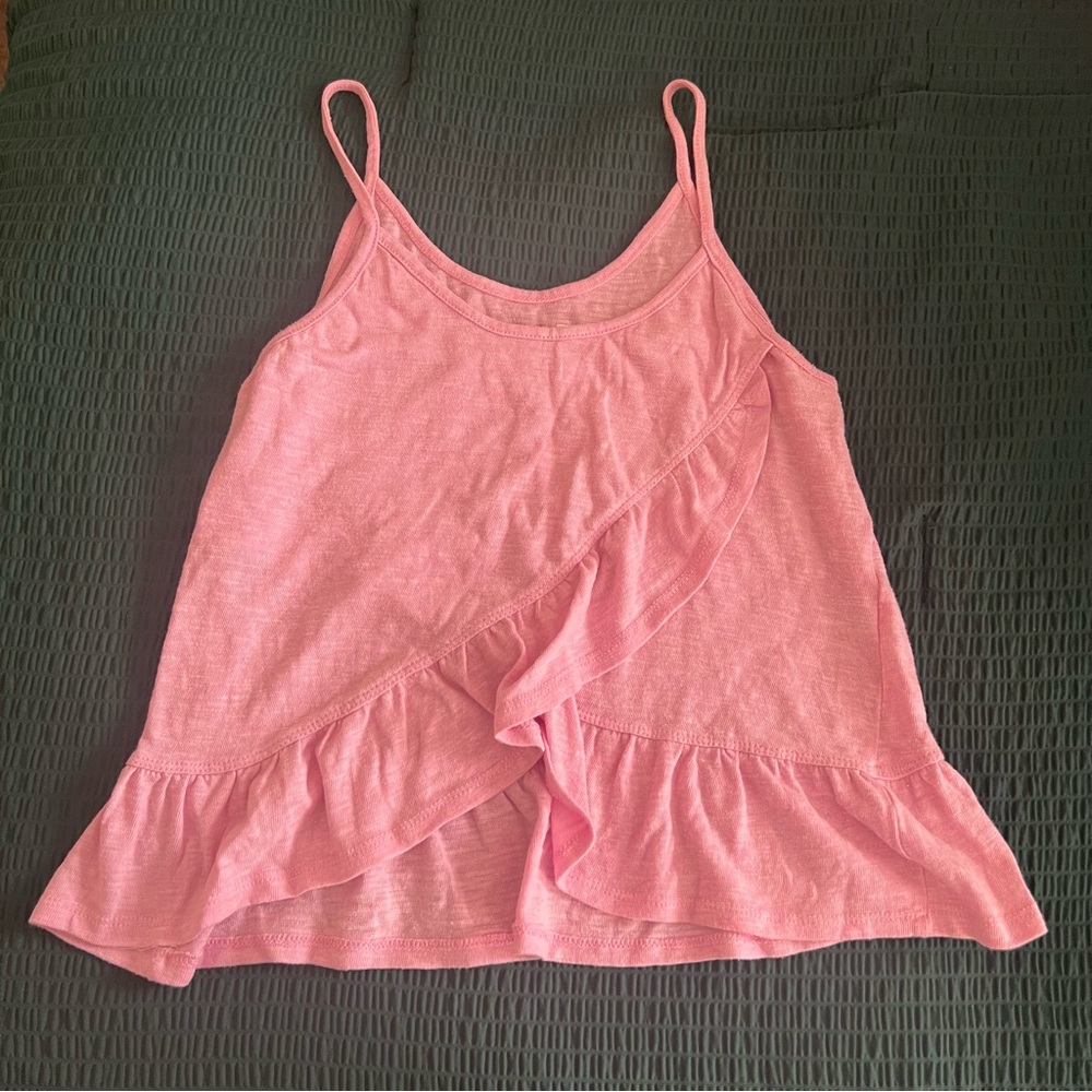Pink Ruffle Tank Top